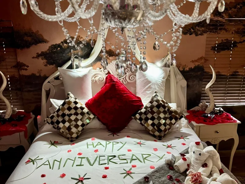 An intimate anniversary celebration room set-up at Big 5 Guest House