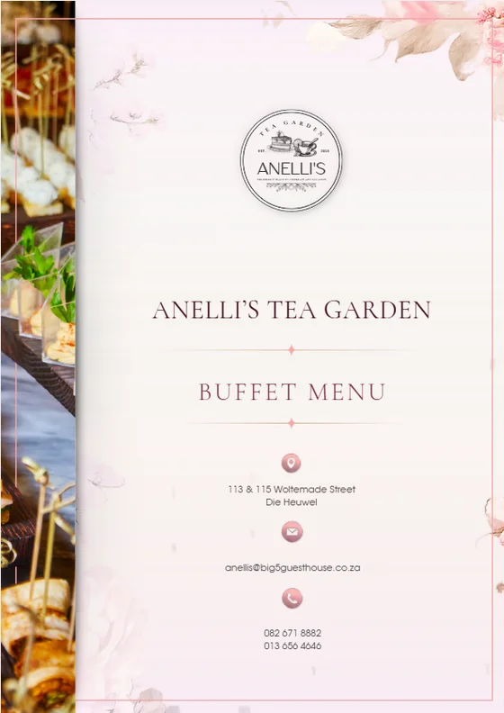 Anelli's Buffet Menu cover