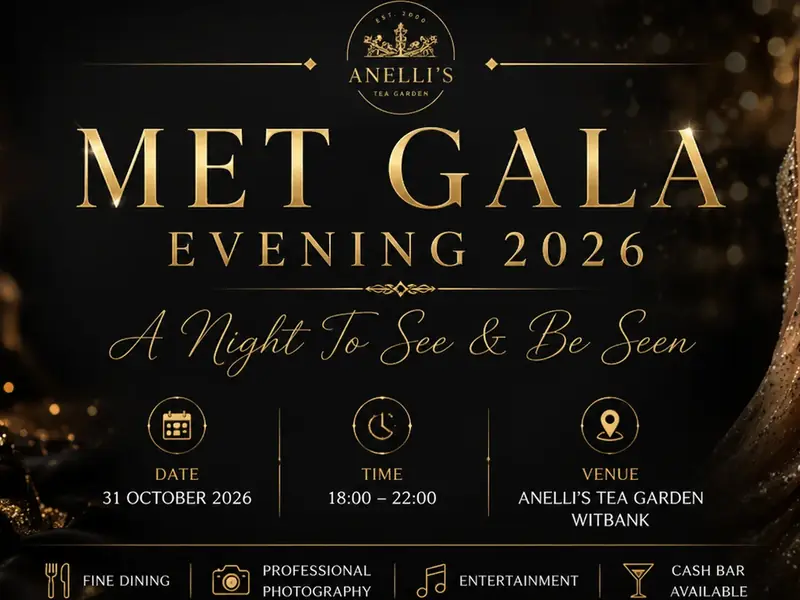 Met Gala Evening 2026 invitation — Anelli's Tea Garden