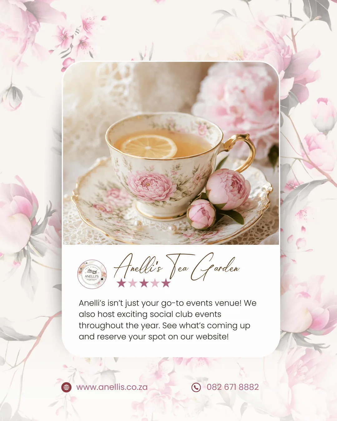 Anelli's Tea Garden — join our Women's Social Club